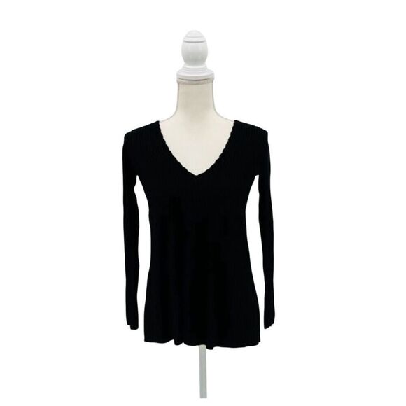 Sezane Ernestine Blouse Tops Black Bow Oversized Size XS - Picture 3 of 9